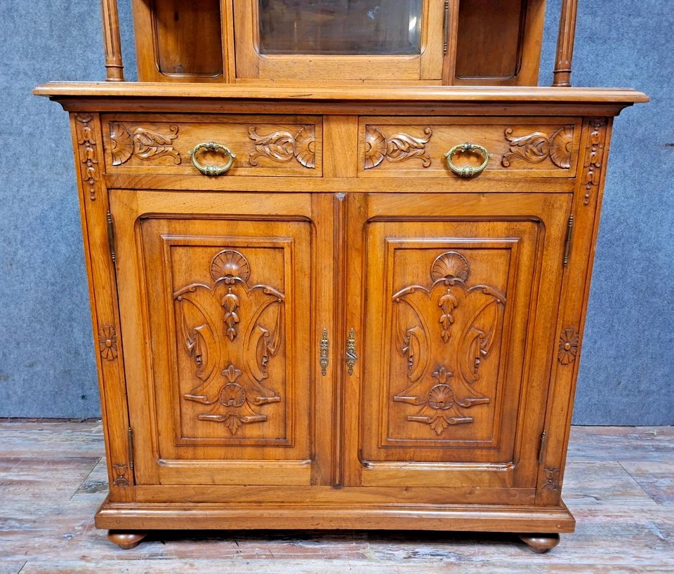 Antique Two-part Walnut Buffet Full Of Charm And Character.-photo-2