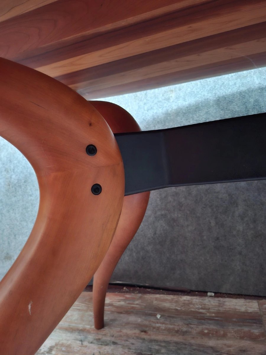 Table de salle à manger ovale au design organique, milieu du XXᵉ siècle, Maurizio Marconato -photo-6