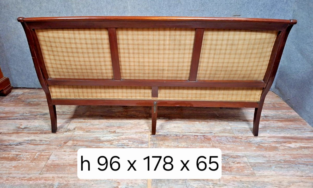 Mahogany Sofa/bench From The Restoration/empire Period.-photo-1