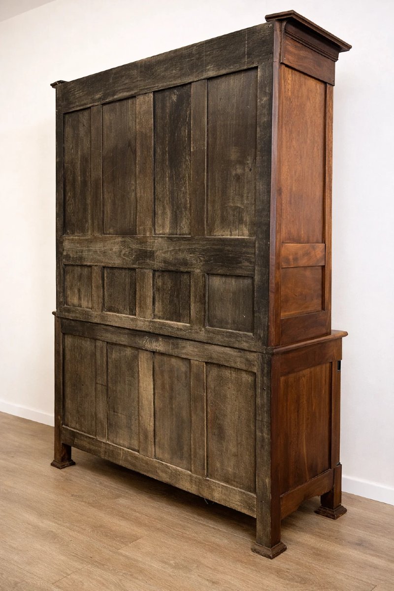 Empire Period Two-part Buffet In Walnut And Burr Wood, Circa 1810-photo-3