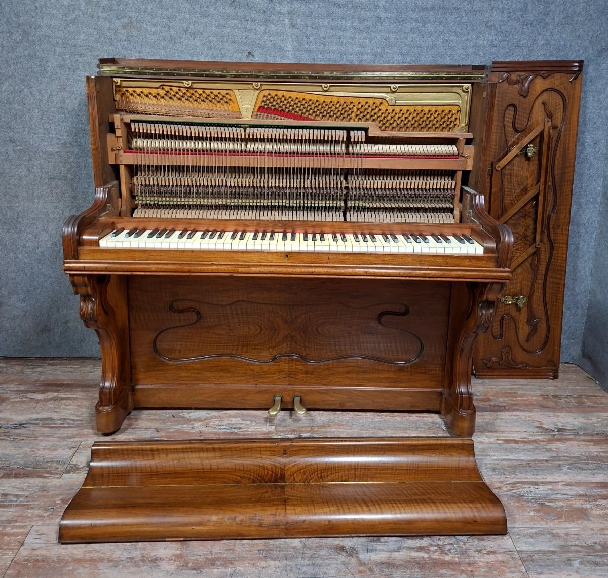 Art Nouveau Upright Piano, Circa 1900, By The French Manufacturer P. Charuis-photo-3