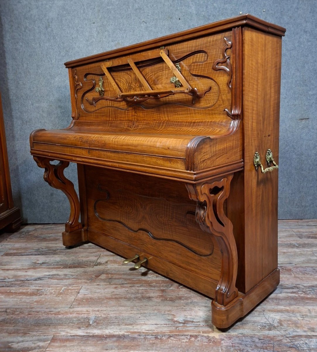 Art Nouveau Upright Piano, Circa 1900, By The French Manufacturer P. Charuis-photo-5