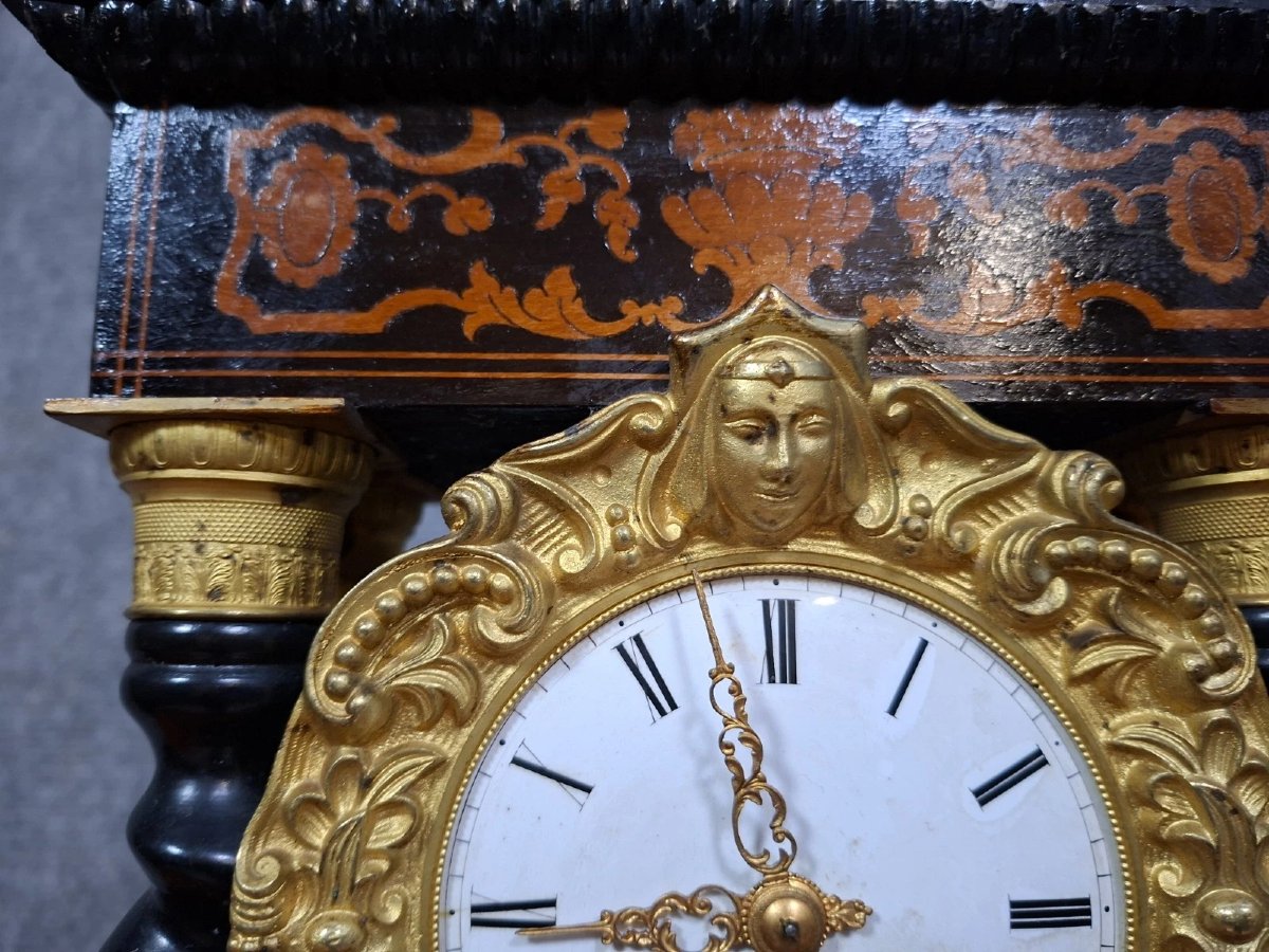 Pendule portique en marqueterie Boulle et bronze doré – Époque Napoléon III–XIXe-photo-6