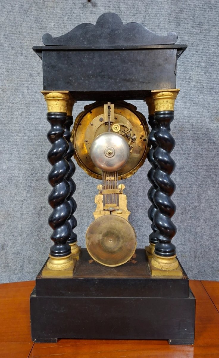 Pendule portique en marqueterie Boulle et bronze doré – Époque Napoléon III–XIXe-photo-7