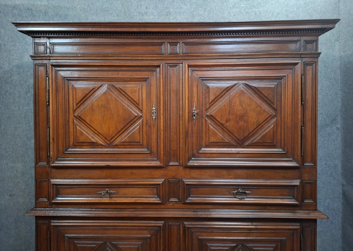 Two-part Walnut Buffet – Louis XIII Period Work – 17th Century-photo-2