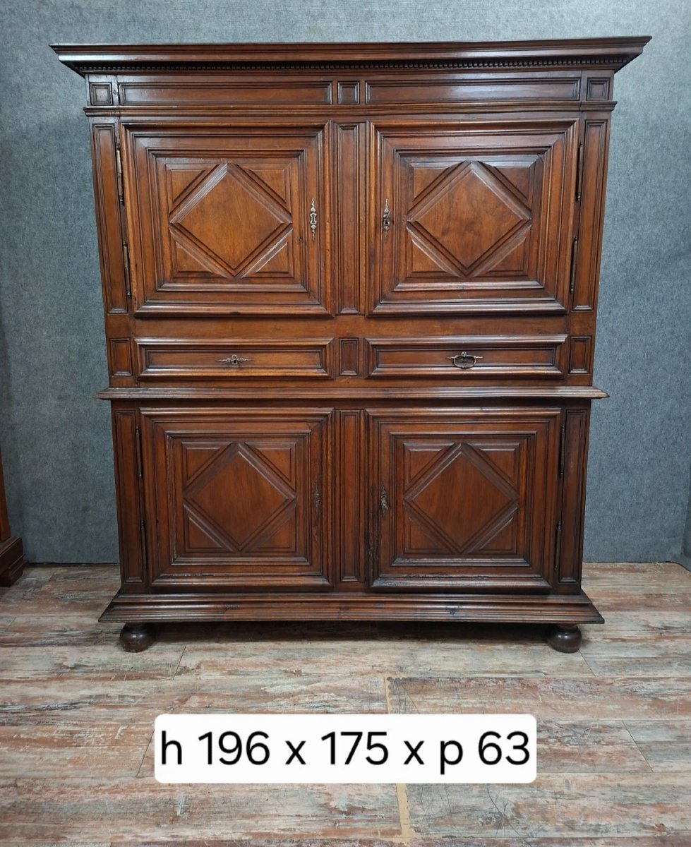Two-part Walnut Buffet – Louis XIII Period Work – 17th Century-photo-7