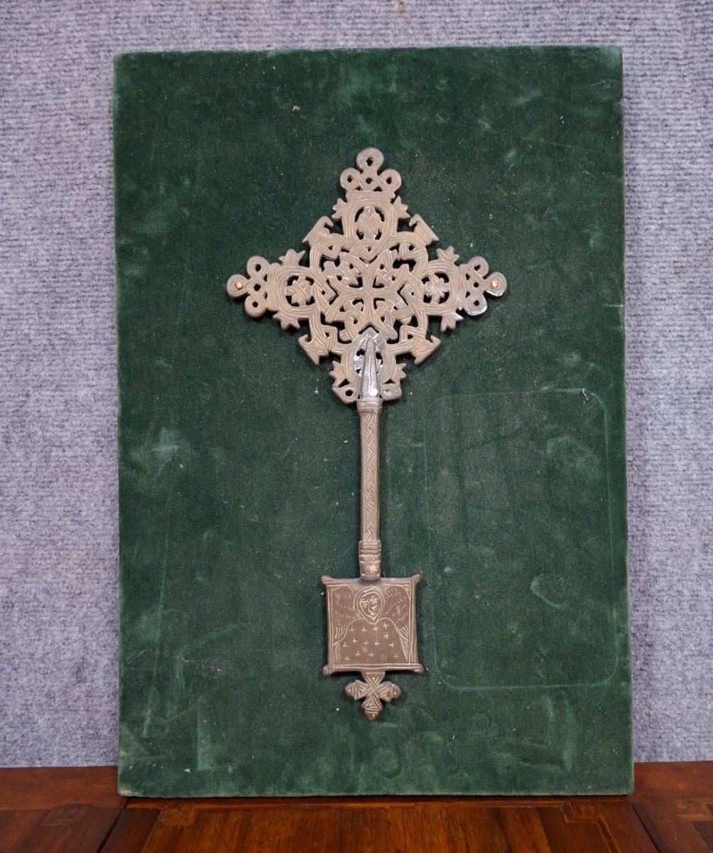 Croix copte de prêtre en métal argenté – Éthiopie, XIXe siècle-photo-5