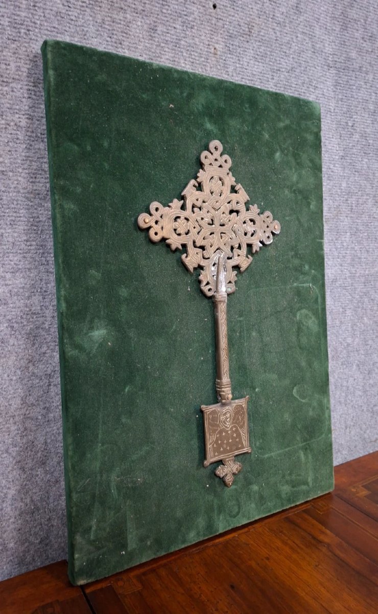Croix copte de prêtre en métal argenté – Éthiopie, XIXe siècle-photo-6