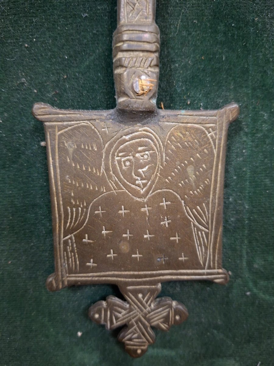 Croix copte de prêtre en métal argenté – Éthiopie, XIXe siècle-photo-7