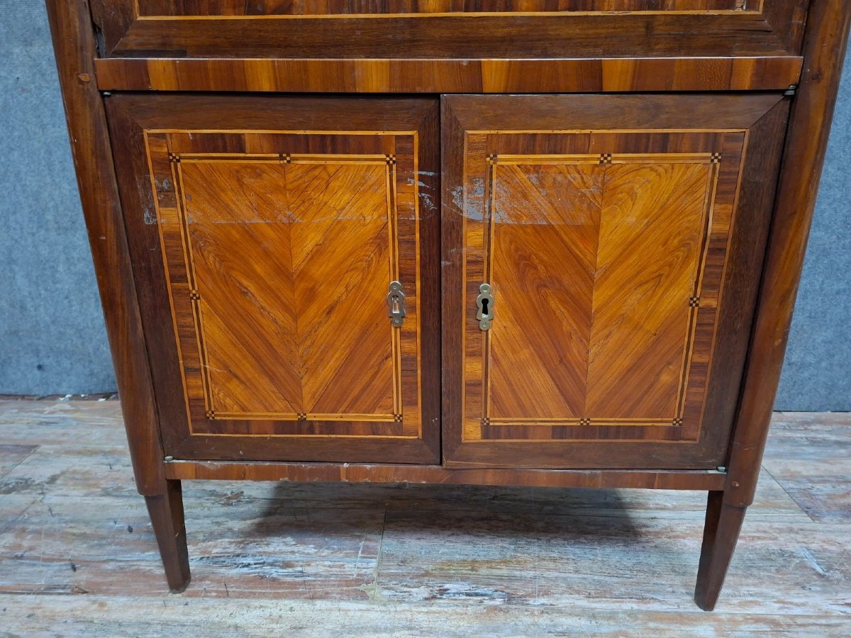 Louis XVI Period Marquetry Drop-front Secretary Desk, Late 18th Century – (needs Restoration)-photo-4