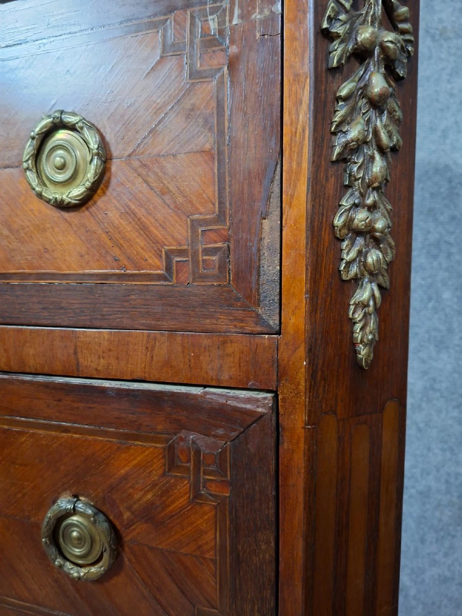 Louis XVI Period Marquetry Secretary Desk (needs Restoration)-photo-8