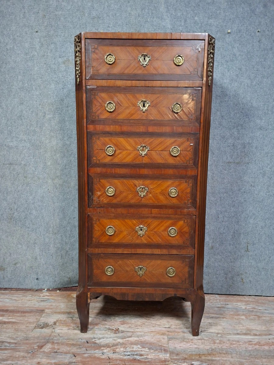 Louis XVI Period Marquetry Secretary Desk (needs Restoration)