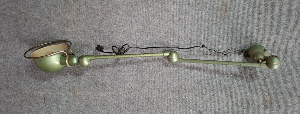 Jieldé Articulated Industrial Lamp, Lyon – Model In Green Lacquered Metal-photo-3