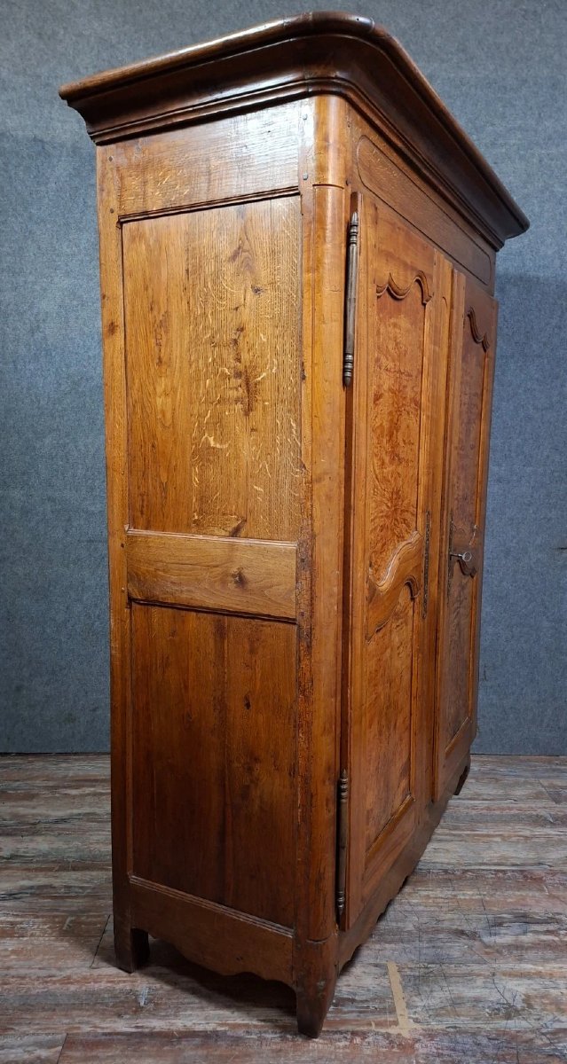 Louis XV Style Wardrobe From The Bresse Region, Made Of Solid Walnut, 18th Century-photo-1
