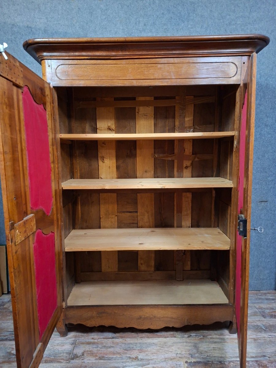 Louis XV Style Wardrobe From The Bresse Region, Made Of Solid Walnut, 18th Century-photo-2