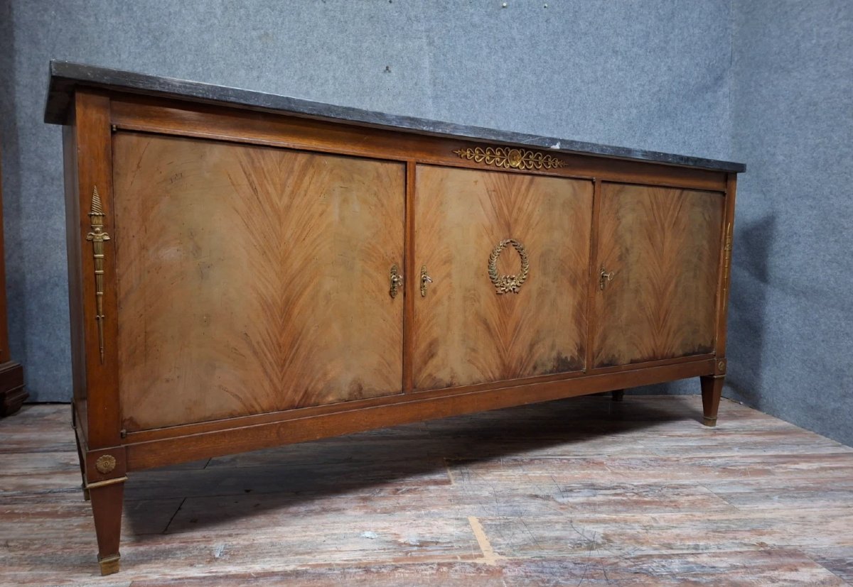 buffet en enfilade de style Empire en placage d’acajou – Début XXe siècle-photo-3