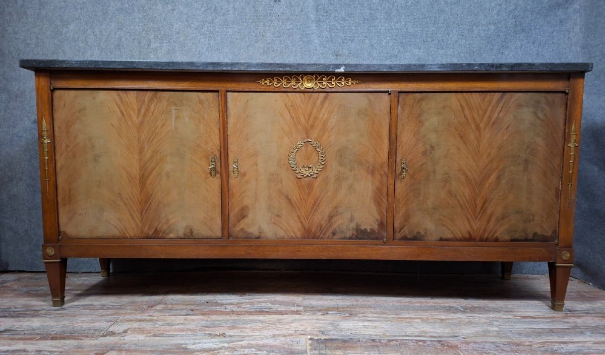 buffet en enfilade de style Empire en placage d’acajou – Début XXe siècle-photo-4