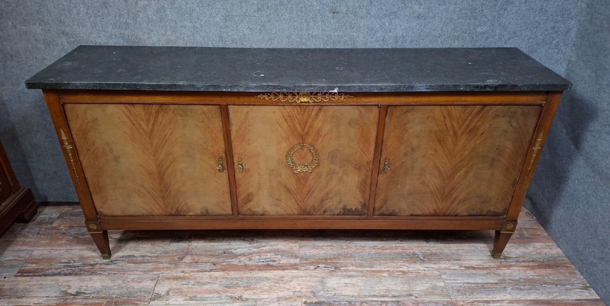 buffet en enfilade de style Empire en placage d’acajou – Début XXe siècle-photo-7