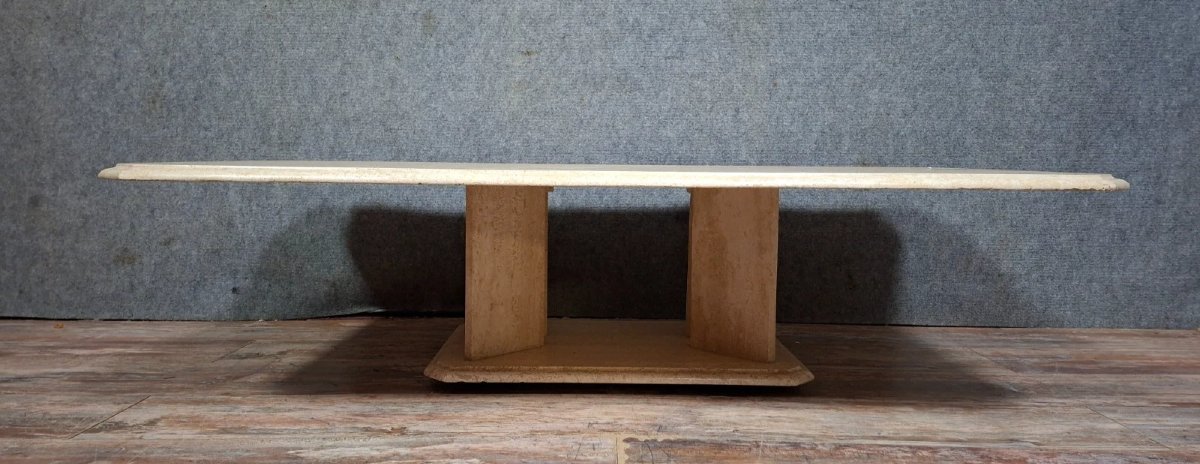 Table basse en travertin – Travail des années 1970-photo-5