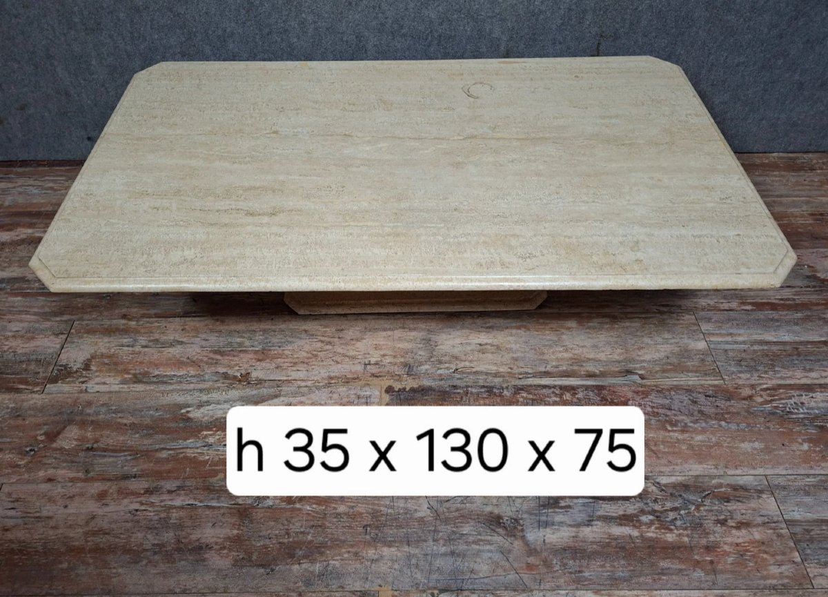 Table basse en travertin – Travail des années 1970-photo-6