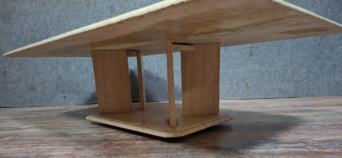 Table basse en travertin – Travail des années 1970-photo-7