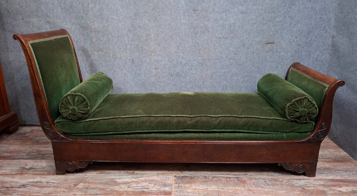 Méridienne / lit de repos en acajou – XIXe siècle-photo-3