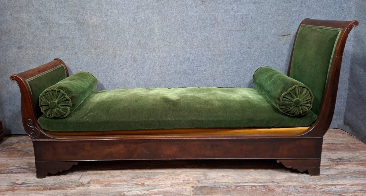 Méridienne / lit de repos en acajou – XIXe siècle-photo-5