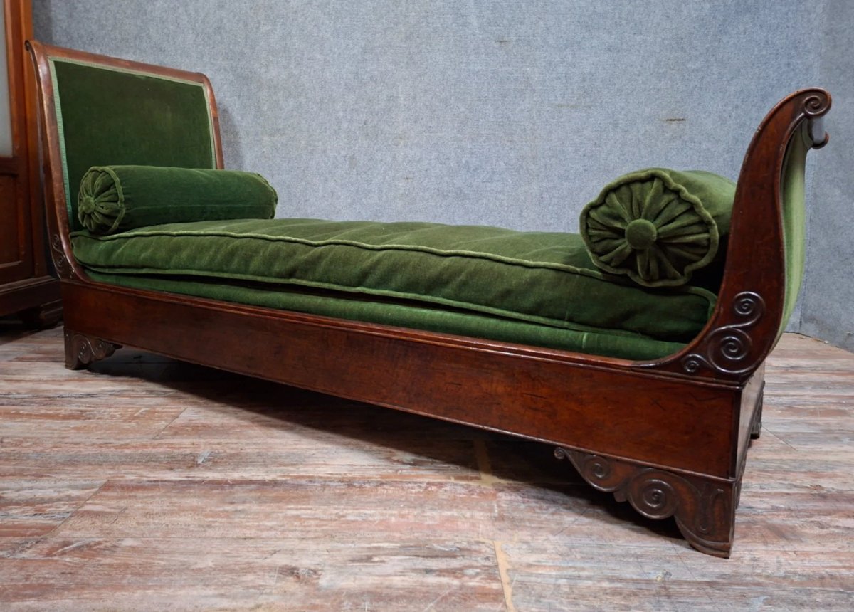 Méridienne / lit de repos en acajou – XIXe siècle-photo-6