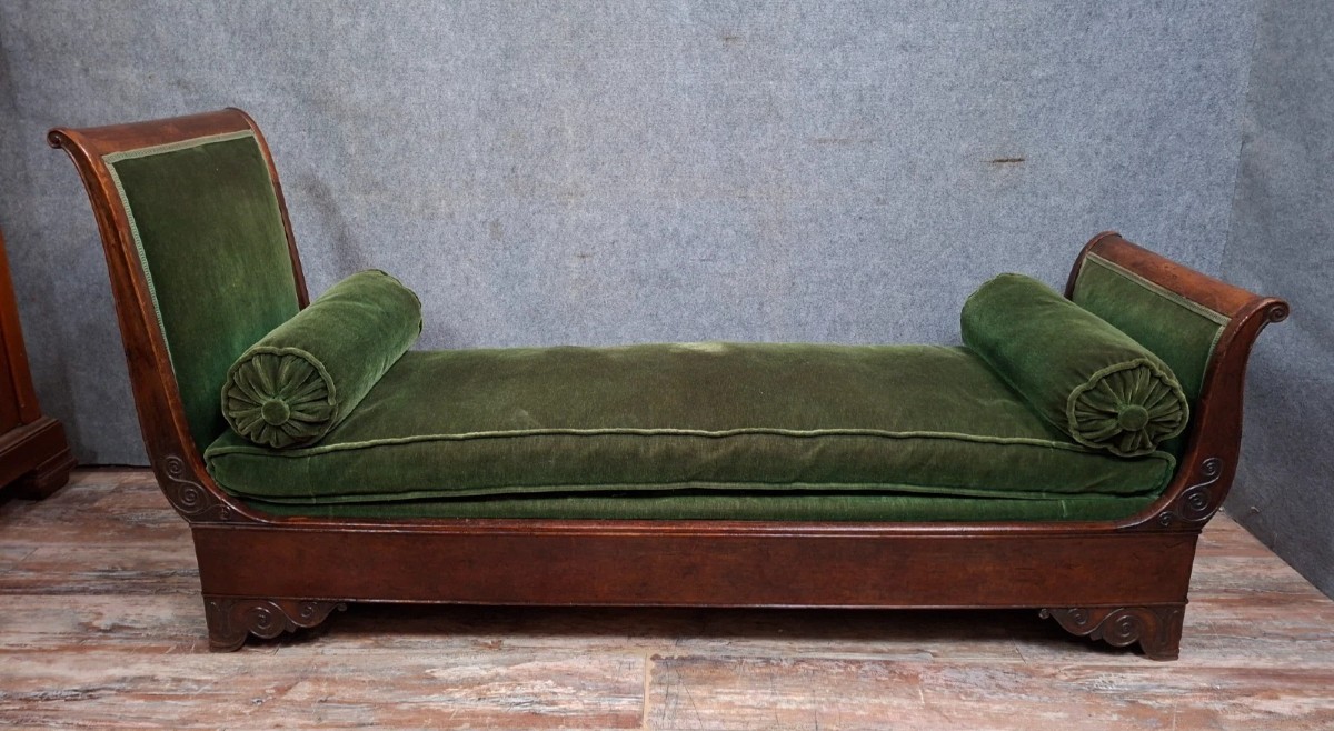 Méridienne / lit de repos en acajou – XIXe siècle