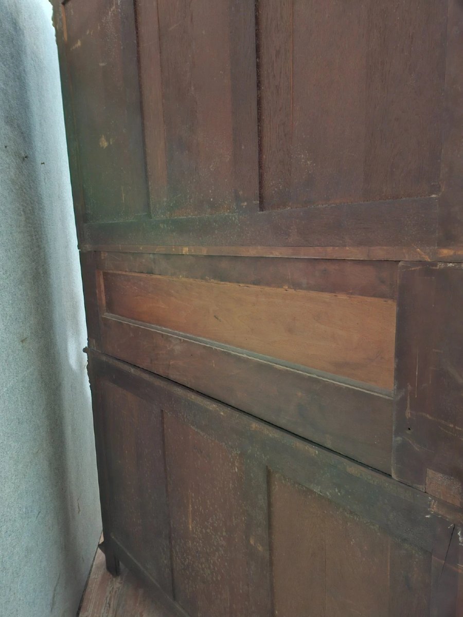 Buffet deux corps richement sculpté – Style Henri II en noyer-photo-7