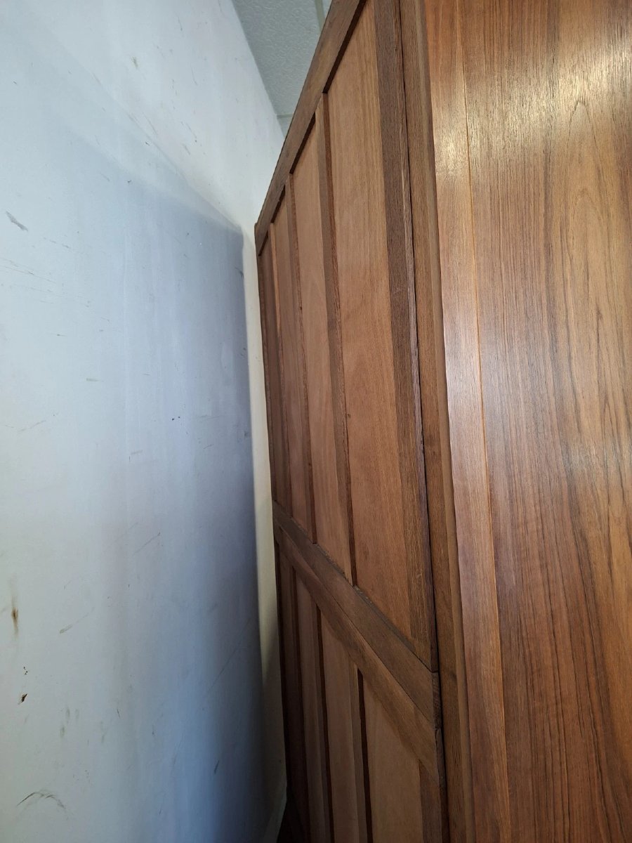 Louis XVI Style Cabinet In Solid Walnut Wood-photo-7