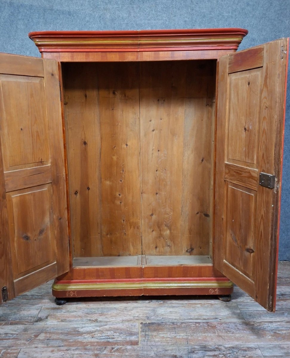 Armoire Alsacienne en bois polychrome – XIXe siècle-photo-2