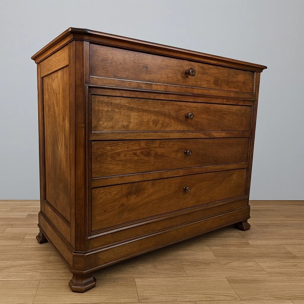 Louis-philippe Period Chest Of Drawers In Walnut - XIXᵉ Century