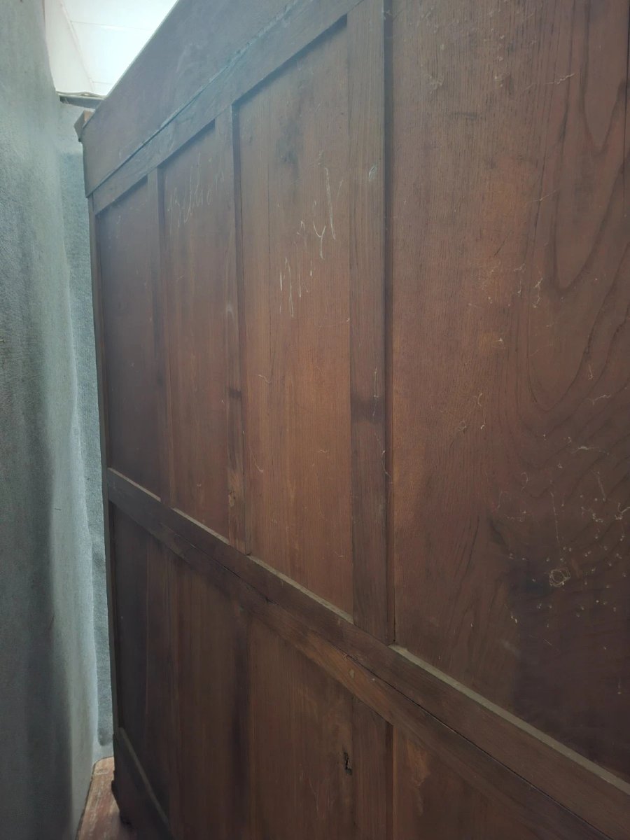  bibliothèque en chêne massif de style Louis XIII, travail du XIXe-photo-6