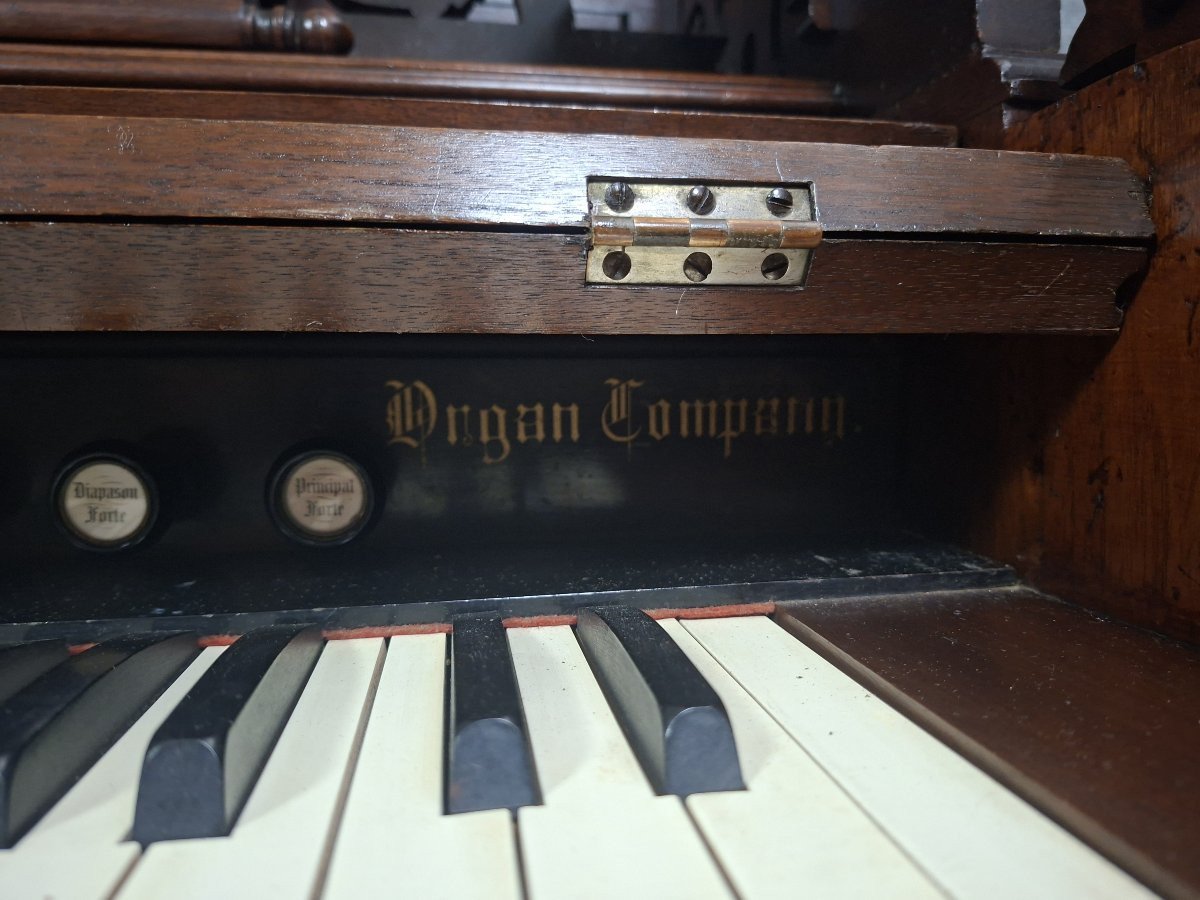 Carved Walnut Art Harmonium, Richly Decorated In The Neo-gothic Style.-photo-2