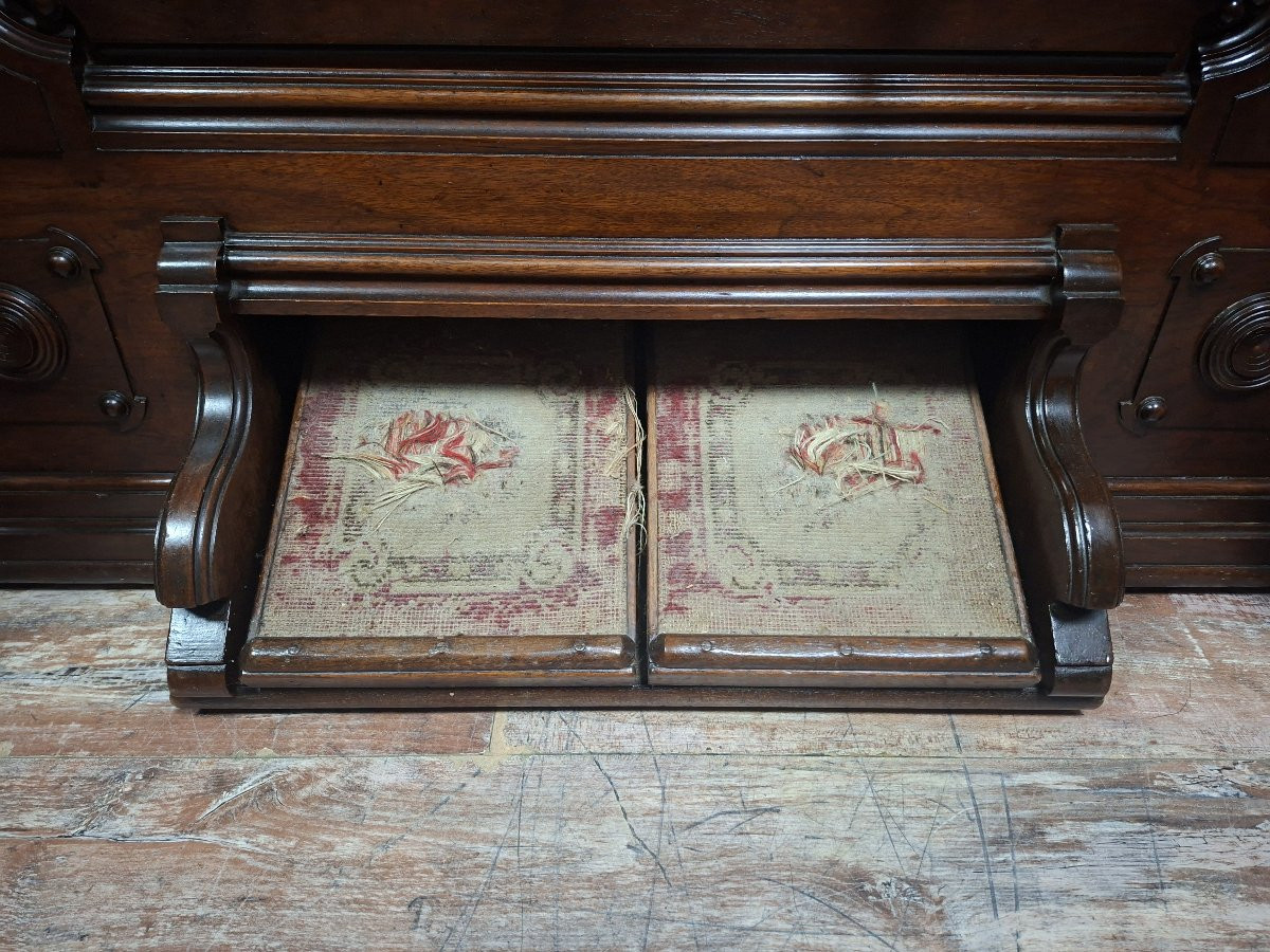 Carved Walnut Art Harmonium, Richly Decorated In The Neo-gothic Style.-photo-4