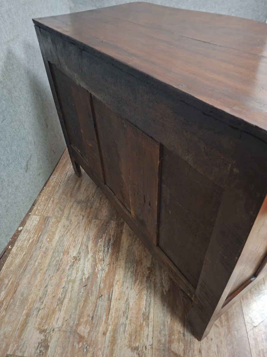 Commode Lyonnaise d’époque Louis XV/ XVIIIeme en noyer mouluré et sculpté-photo-7