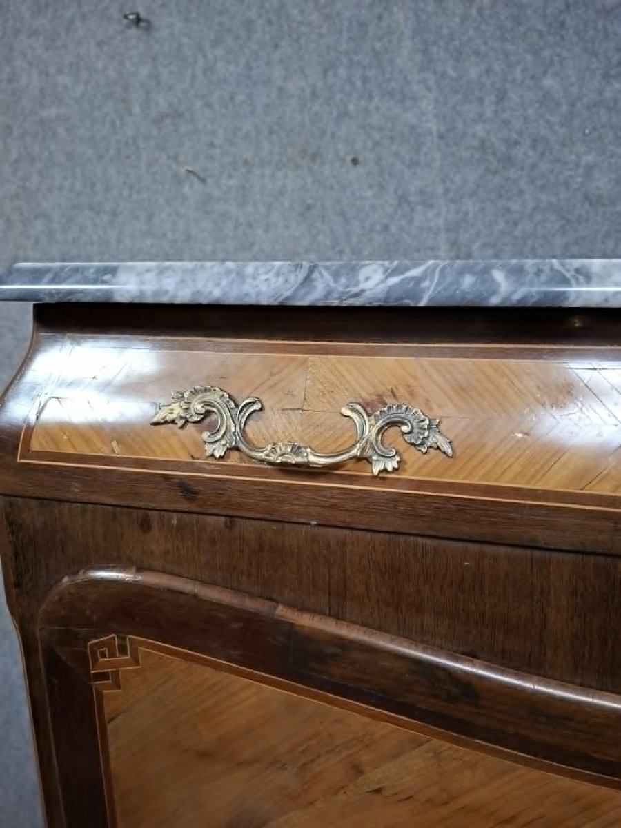 Secrétaire d’époque Louis XV en marqueterie et bois de placage, XVIIIᵉ siècle-photo-3