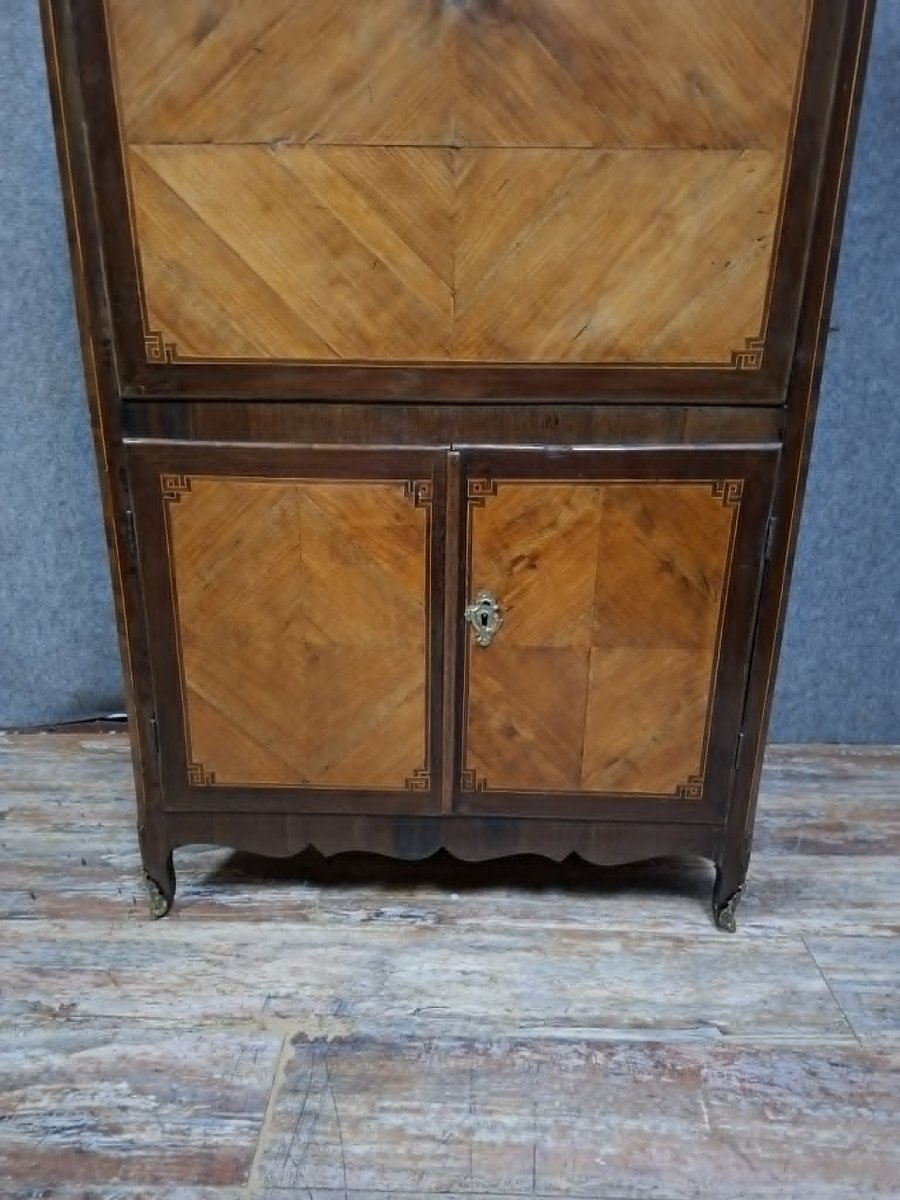 Secrétaire d’époque Louis XV en marqueterie et bois de placage, XVIIIᵉ siècle-photo-4