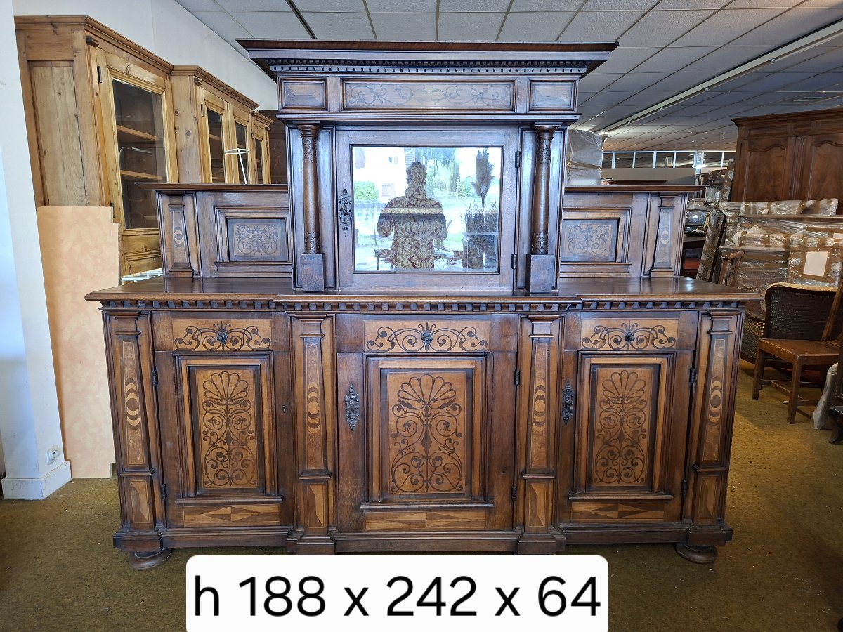 buffet deux-corps en noyer Renaissance / XVIIeme.-photo-3