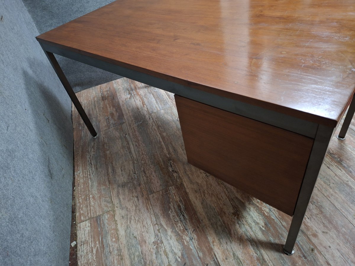 Vintage Modernist Desk Model "président" Designed By Georges Frydman For Efa, French Work From -photo-2