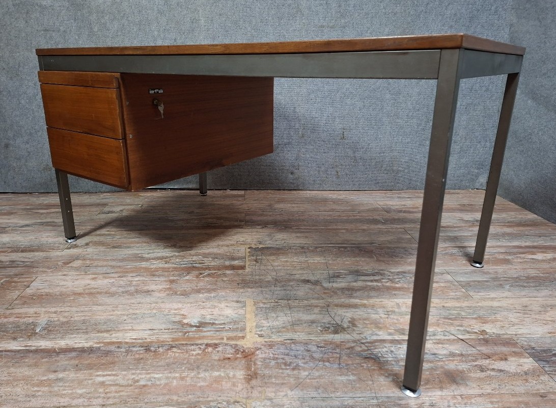 Vintage Modernist Desk Model "président" Designed By Georges Frydman For Efa, French Work From -photo-3
