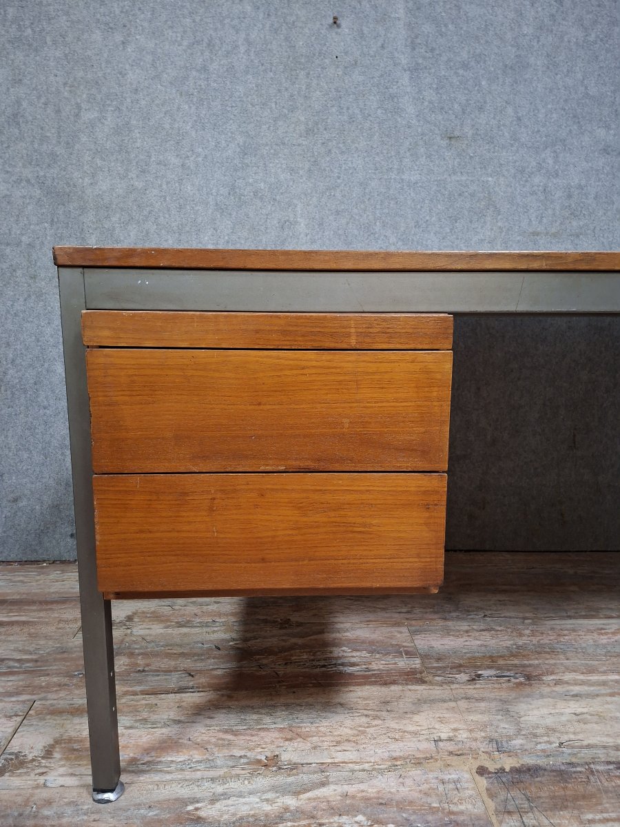 Vintage Modernist Desk Model "président" Designed By Georges Frydman For Efa, French Work From -photo-4