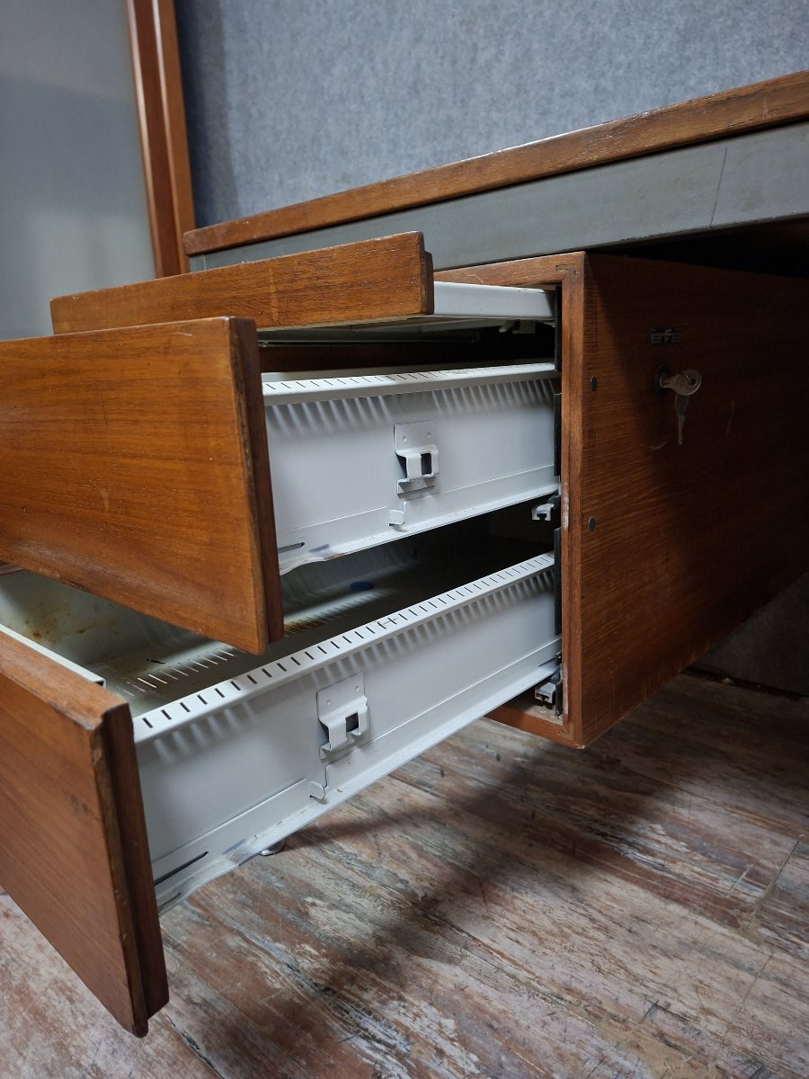 Vintage Modernist Desk Model "président" Designed By Georges Frydman For Efa, French Work From -photo-6