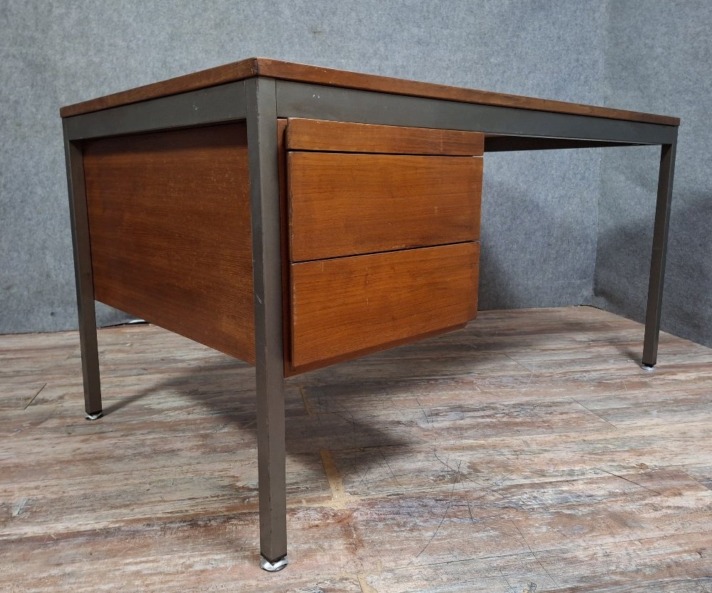 Vintage Modernist Desk Model "président" Designed By Georges Frydman For Efa, French Work From 