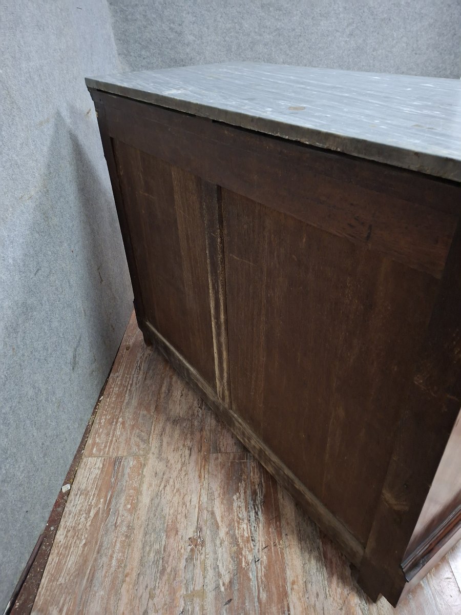 Meuble scriban formant secrétaire à abattant, en acajou et placage-photo-4