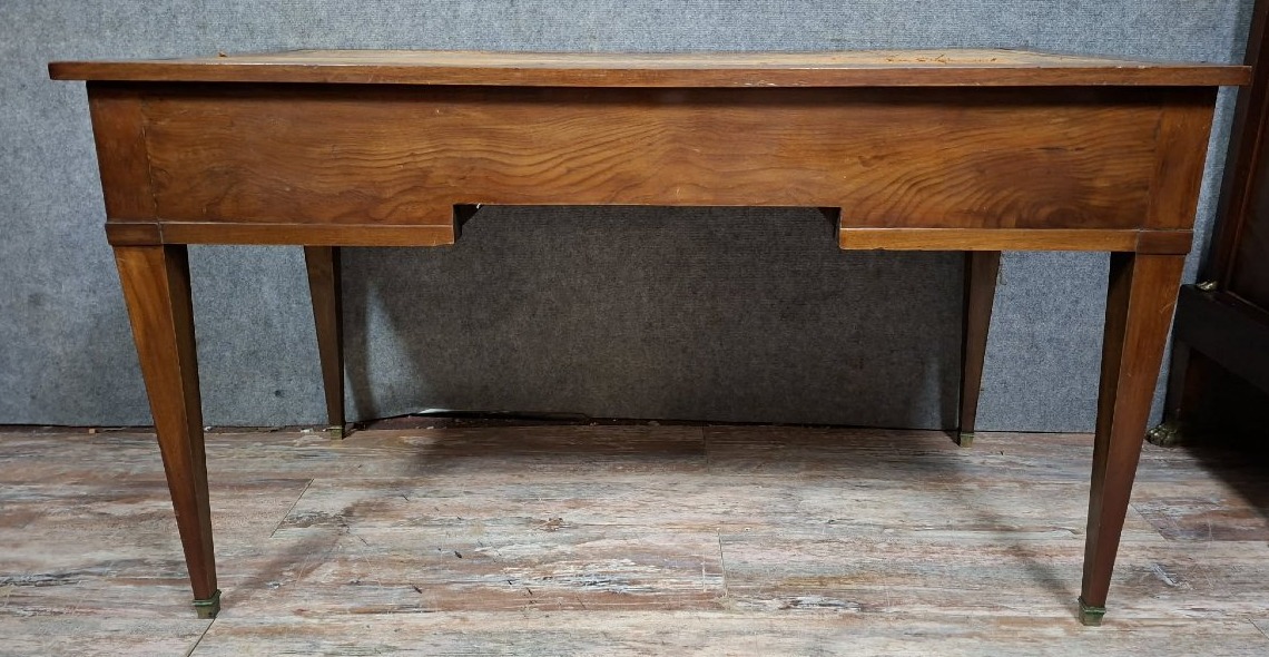 Bureau plat Louis XVI en acajou-photo-1
