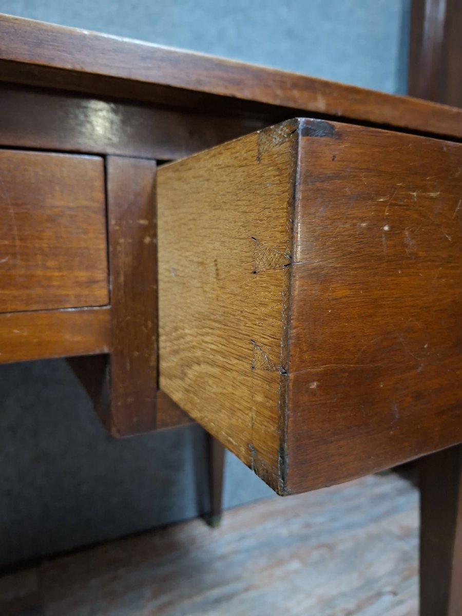 Bureau plat Louis XVI en acajou-photo-3