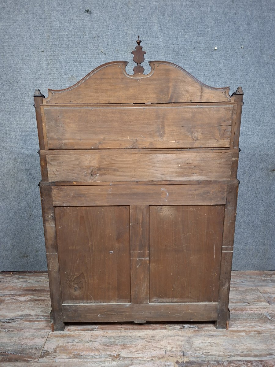 Mottled Mahogany Desk With Flap, Stamped Daubet & Dumarest, 19th Century-photo-2
