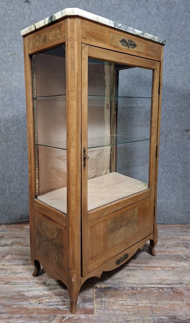 Transition Louis XV Marquetry Display Case.-photo-4